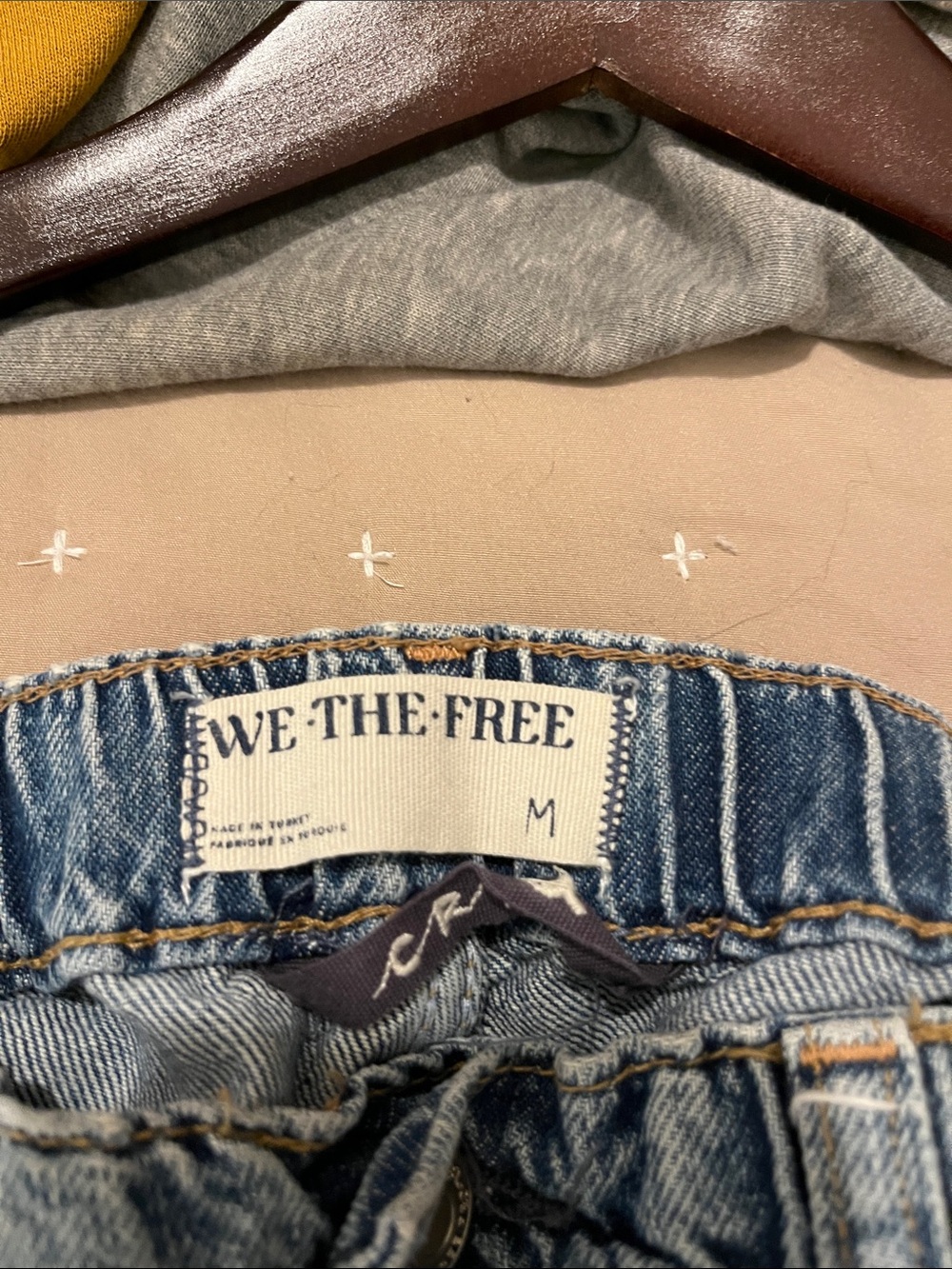 Free People Wide Leg Patch Pocket Women's Jeans - Blue Denim - Picture 5 of 5
